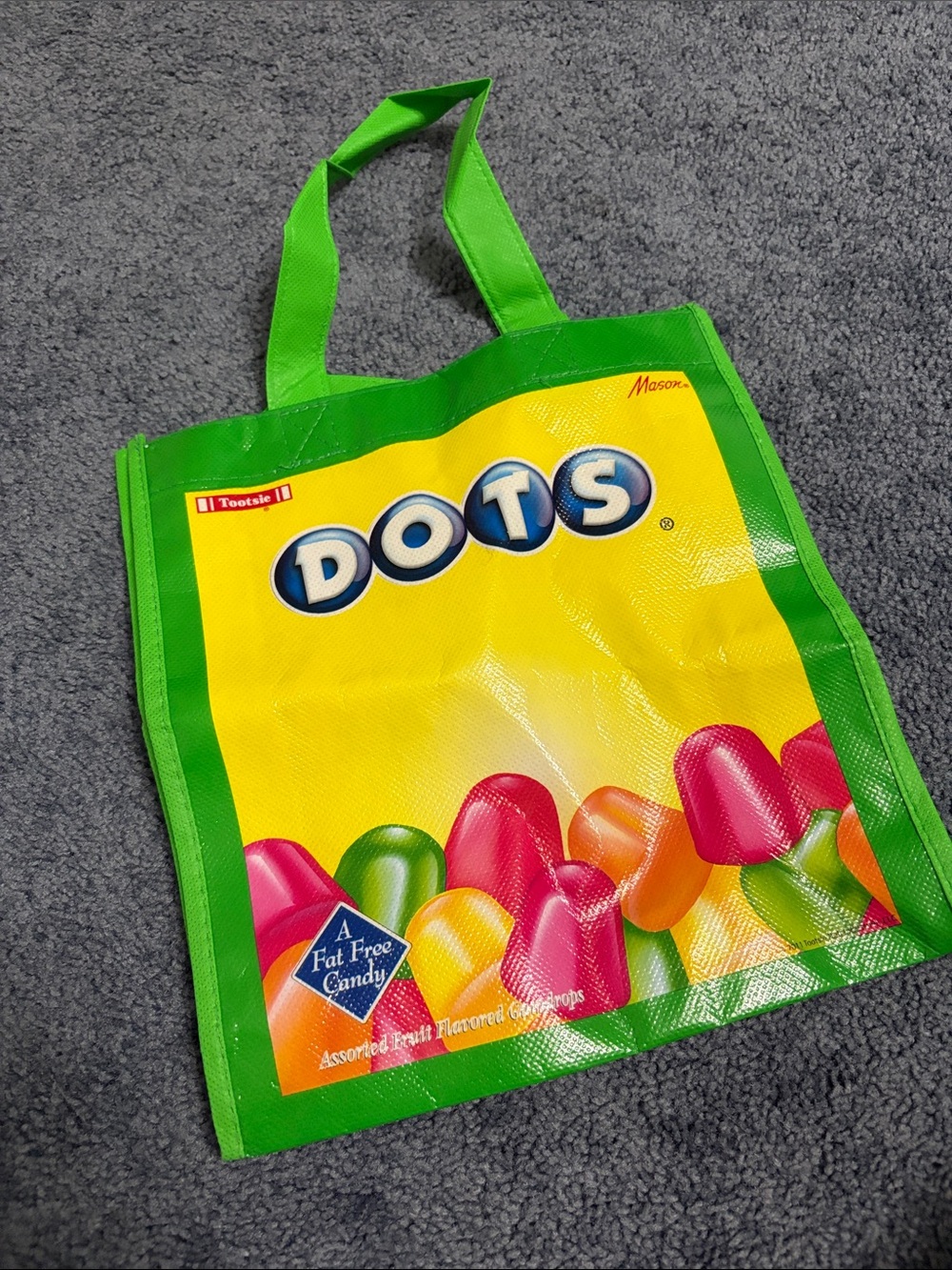 Dots Yellow & Green Reusable Candy Tote Bag